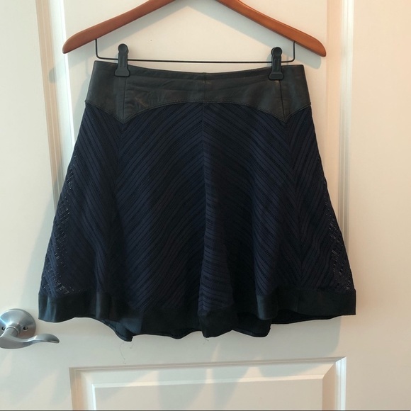 Rag & Bone Black And Navy Mini Skirt Size 2 - Picture 1 of 16
